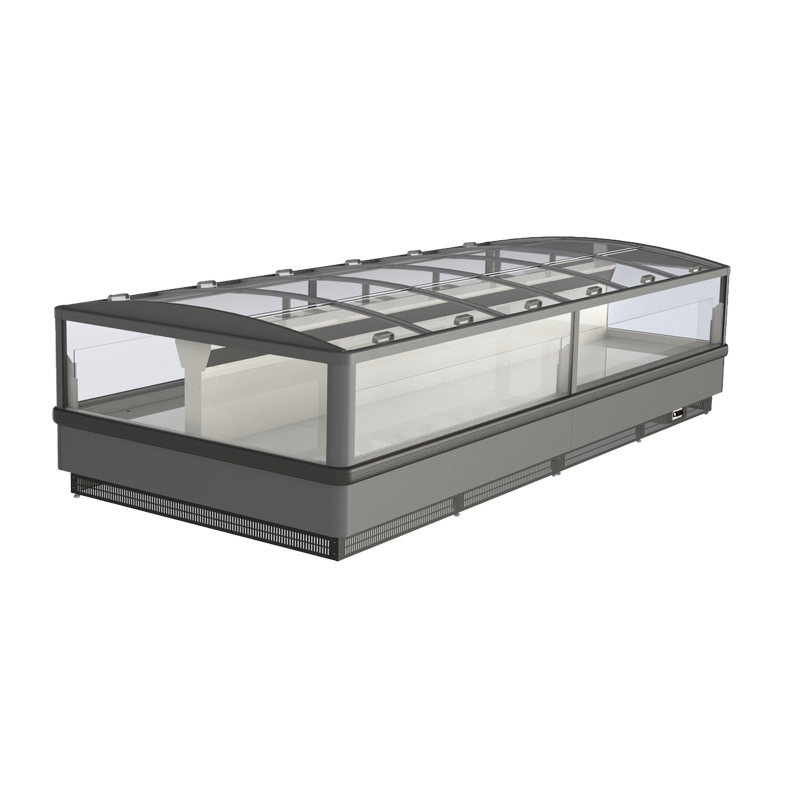Frozen food double display island cabinet for supermarket